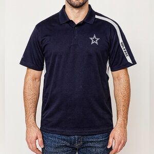 Dallas Cowboys Men's Dark Blue Polo with White Accents